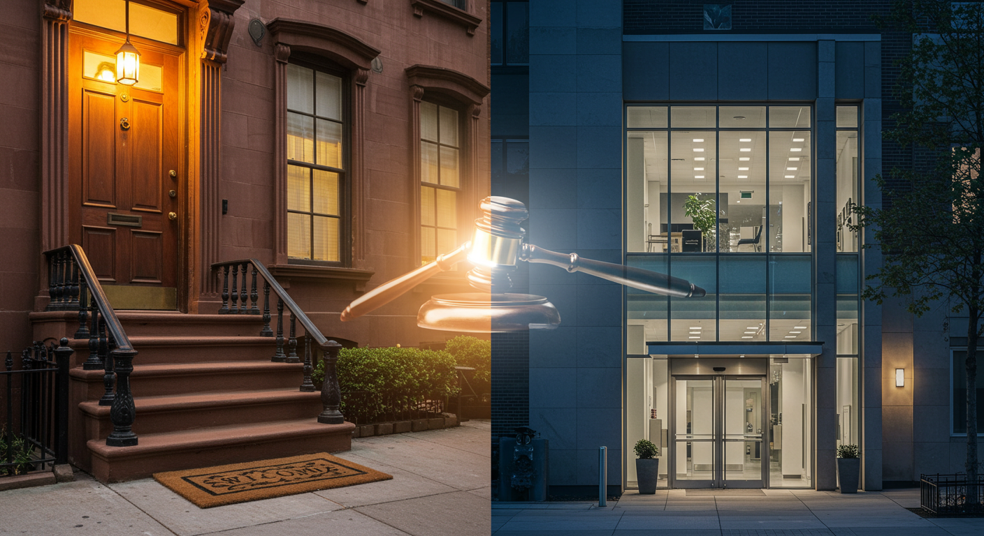 Commercial storefront with lease agreement